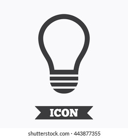 Light lamp sign icon. Idea symbol. Graphic design element. Flat lamp symbol on white background. Vector