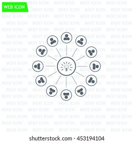 Light lamp sign icon. Idea symbol.