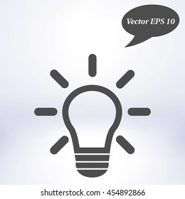 Light lamp sign icon. Idea symbol.