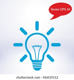 Light lamp sign icon. Idea bulb symbol.