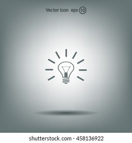 Light lamp sign icon. Idea symbol.