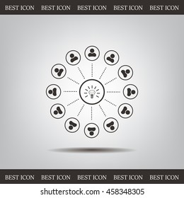 Light lamp sign icon. Idea symbol.