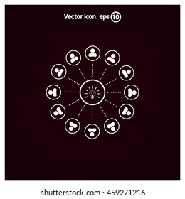 Light lamp sign icon. Idea symbol.