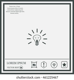 Light lamp sign icon. Idea symbol.