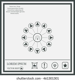 Light lamp sign icon. Idea symbol.