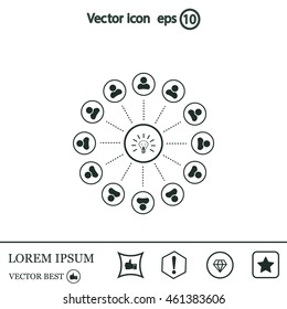 Light lamp sign icon. Idea symbol.