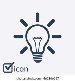 Light lamp sign icon. Idea bulb symbol.