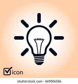 Light lamp sign icon. Idea bulb symbol.