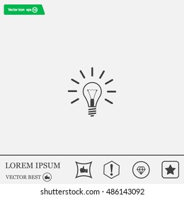 Light lamp sign icon. Idea symbol.