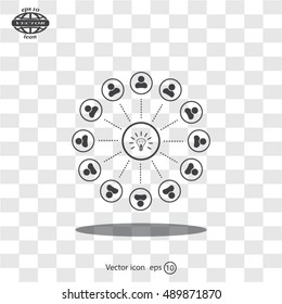 Light lamp sign icon. Idea symbol.