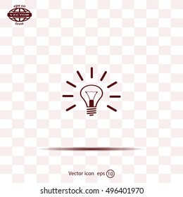 Light lamp sign icon. Idea symbol.