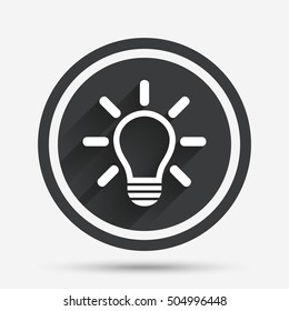 Light lamp sign icon. Idea symbol.