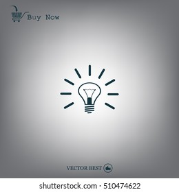 Light lamp sign icon. Idea symbol.