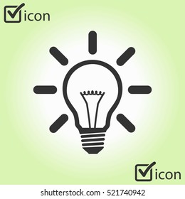 Light lamp sign icon. Idea bulb symbol.