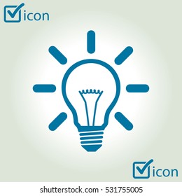 Light lamp sign icon. Idea bulb symbol.