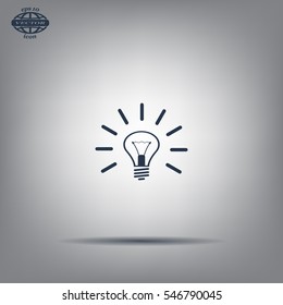 Light lamp sign icon. Idea symbol.