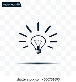 Light lamp sign icon. Idea symbol.
