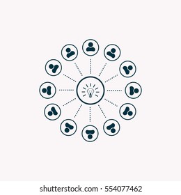 Light lamp sign icon. Idea symbol.