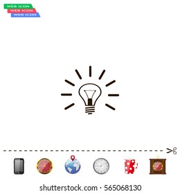 Light lamp sign icon. Idea symbol.