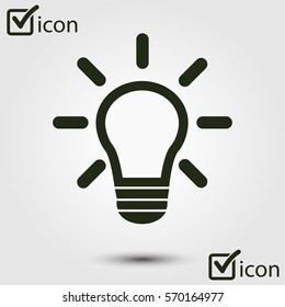 Light lamp sign icon. Idea symbol.Creative thinking and business idea.