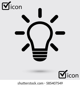 Light lamp sign icon. Idea symbol.Creative thinking and business idea.