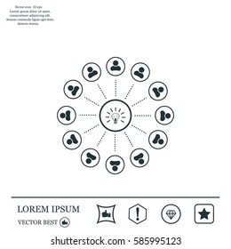 Light lamp sign icon. Idea symbol.