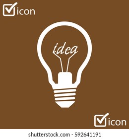 Light lamp sign icon. Idea symbol. Flat design style.