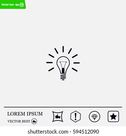 Light lamp sign icon. Idea symbol.