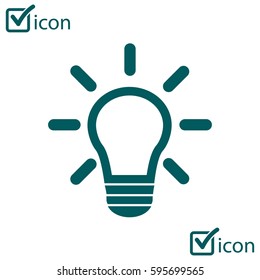 Light lamp sign icon. Idea symbol.Creative thinking and business idea.
