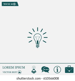 Light lamp sign icon. Idea symbol.