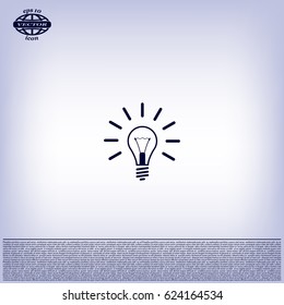 Light lamp sign icon. Idea symbol.