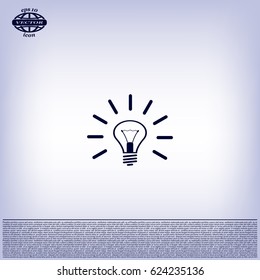 Light lamp sign icon. Idea symbol.