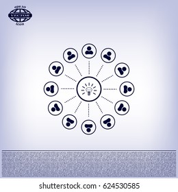 Light lamp sign icon. Idea symbol.