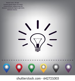 Light lamp sign icon. Idea symbol.