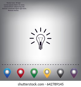 Light lamp sign icon. Idea symbol.