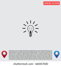 Light lamp sign icon. Idea symbol.