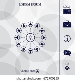 Light lamp sign icon. Idea symbol.