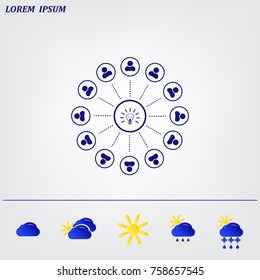 Light lamp sign icon. Idea symbol.