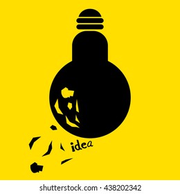 Light lamp sign icon.Idea symbol.Vector illustration.