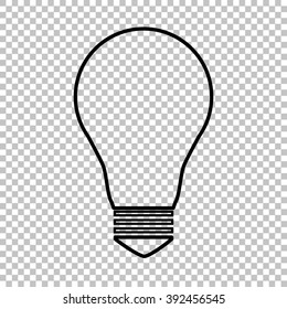 Light lamp sign line vector icon on transparent background