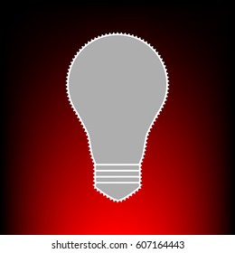 Light lamp sign. Postage stamp or old photo style on red-black gradient background.