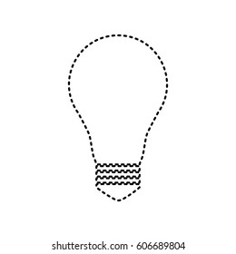 Light lamp sign. Vector. Black dashed icon on white background. Isolated.