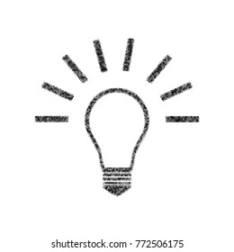 Light lamp sign. Vector. Black icon from many ovelapping circles with random opacity on white background. Noisy. Isolated.
