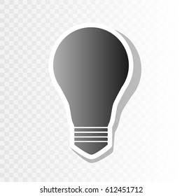 Light lamp sign. Vector. Blackish icon on transparent background with transition.