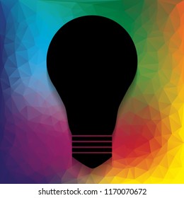 Light lamp sign. Vector. Flat style black icon on white.