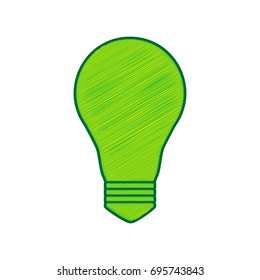 Light lamp sign. Vector. Lemon scribble icon on white background. Isolated
