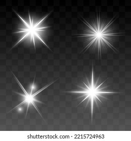 light from a lamp or spotlight. light beam isolated on transparnt background. Glowing star effect.