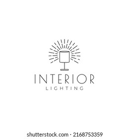 light lamp table interior minimalist logo design vector graphic symbol icon illustration creative idea