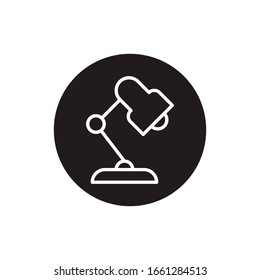 Dünnzeilensymbol einer Leuchtlampe in einem Kreis, einzeln auf weißem Hintergrund, kann für viele Zwecke verwendet werden, Website, App UI EPS-Vektorillustration