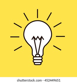 Light lamp vector con on yellow background.